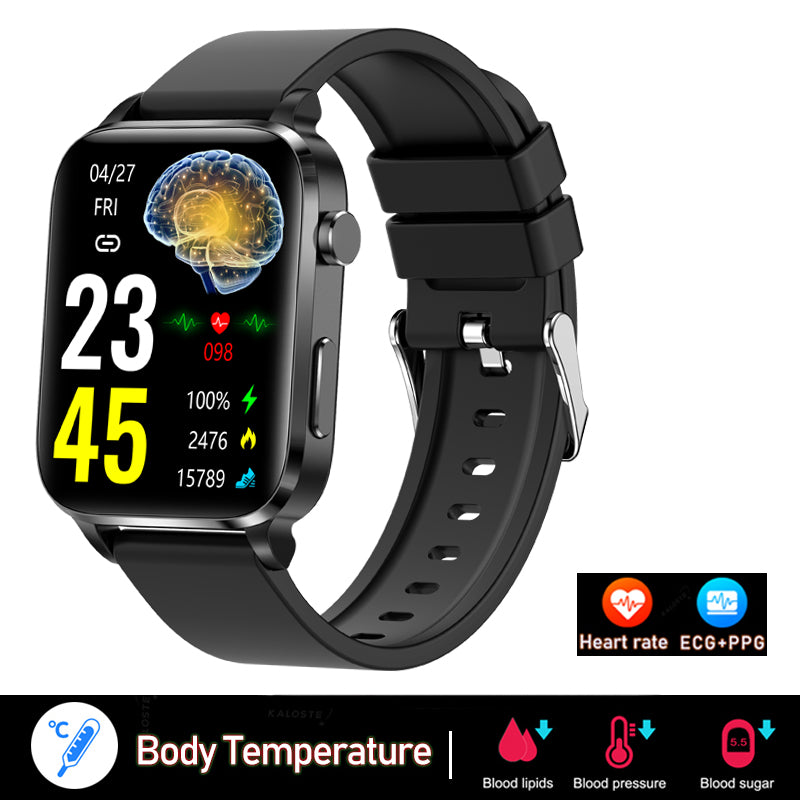 Premium Blood Sugar Smartwatch for Men with AI Voice Assistant, Bluetooth Call, Automatic Infrared Blood Oxygen Measurement, Health Monitoring, EKG and PPG