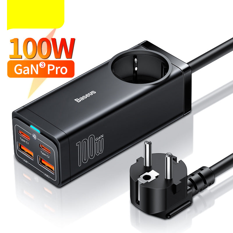 Premium 100W GaN3 Pro USB Charger Desktop Station - Type C PD QC Quick Charge 4.0 3.0 Fast Charging Smartphones, Apple iPhone, Samsung, iOS & Android