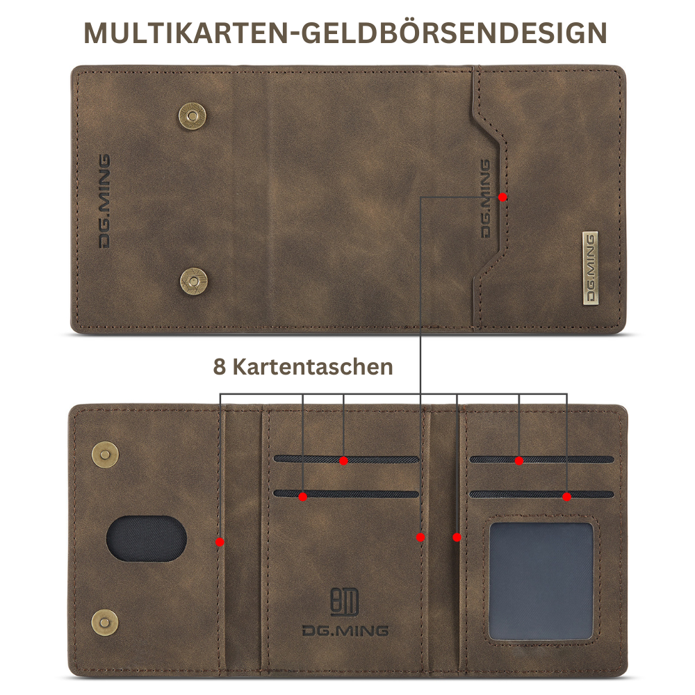 Premium 2-in-1 Magnetisches Geldbörse Leder Apple iPhone Hülle DG.MING 