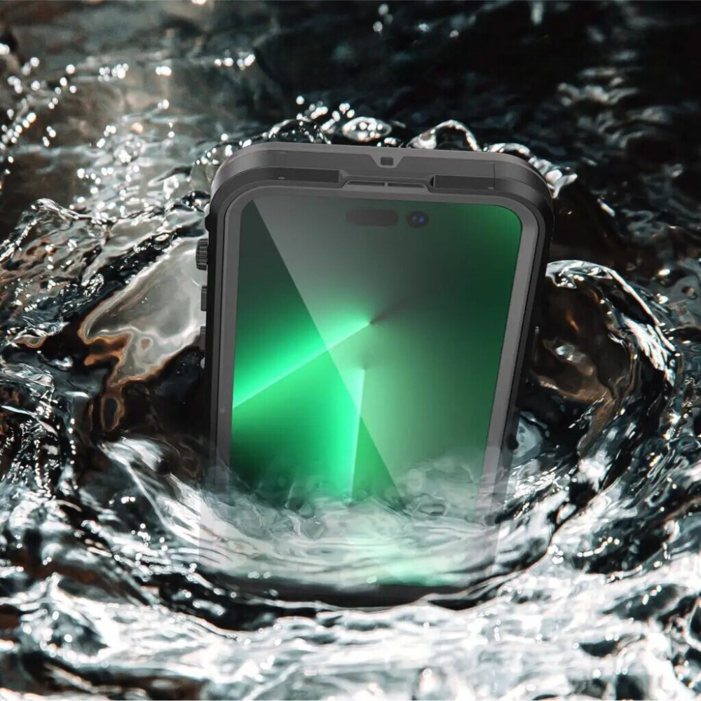 Premium IP68 Wasserdichte Magnet-Hülle mit MagSafe für Apple iPhone 16/16e, 15, 14, 13, 12 Pro Max, Pro, Plus & Mini: 360° Vollschutz Case, Militärpanzer-Design | Staubdicht, Stoßfest Cover mit Kameraschutz | Ideal für Tauchen und Schwimmen