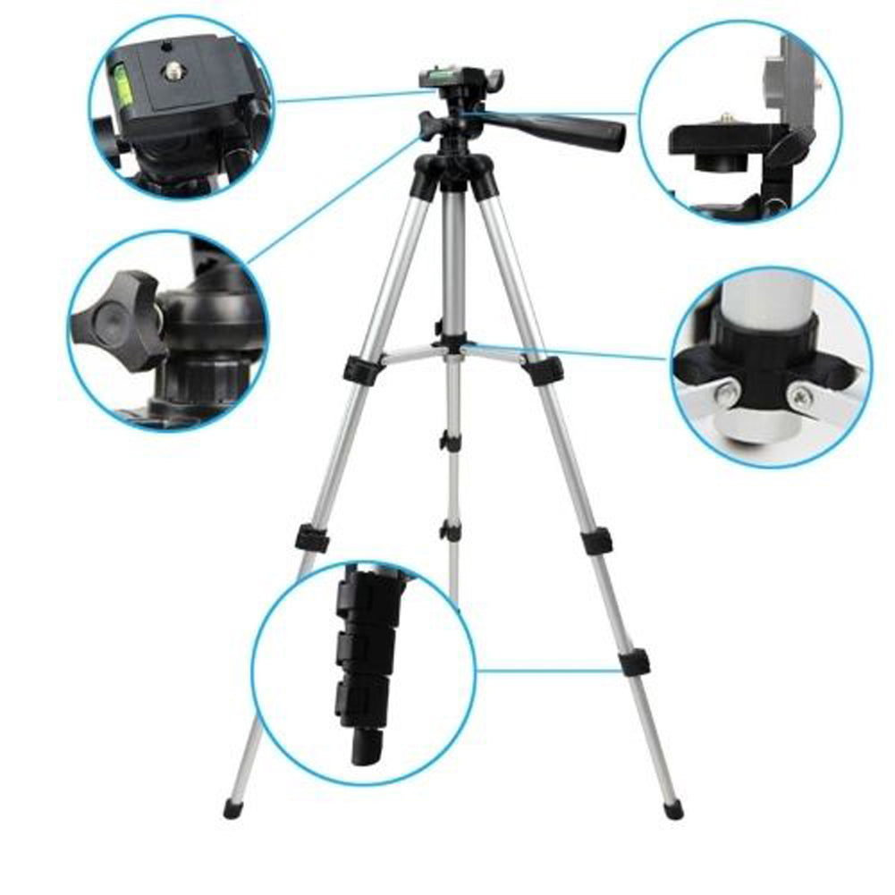 Professional Aluminum Travel Tripod, 140 cm for Videography & Photography: Quick Plate Mounting, Suitable for Smartphones, Apple iPhone 15/14/13/12/11 Pro Max/Plus/Mini, Samsung, Android, GoPro, Canon/Nikon DSLR/SLR