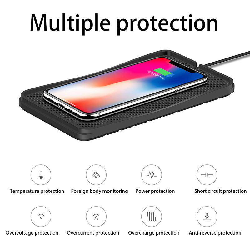 Premium 30W Wireless Car Charger - Silicone Anti-Slip Pad Cradle Dock for Smartphones, Apple iPhone, Samsung, iOS & Android | Fast Wireless Car Charging Station