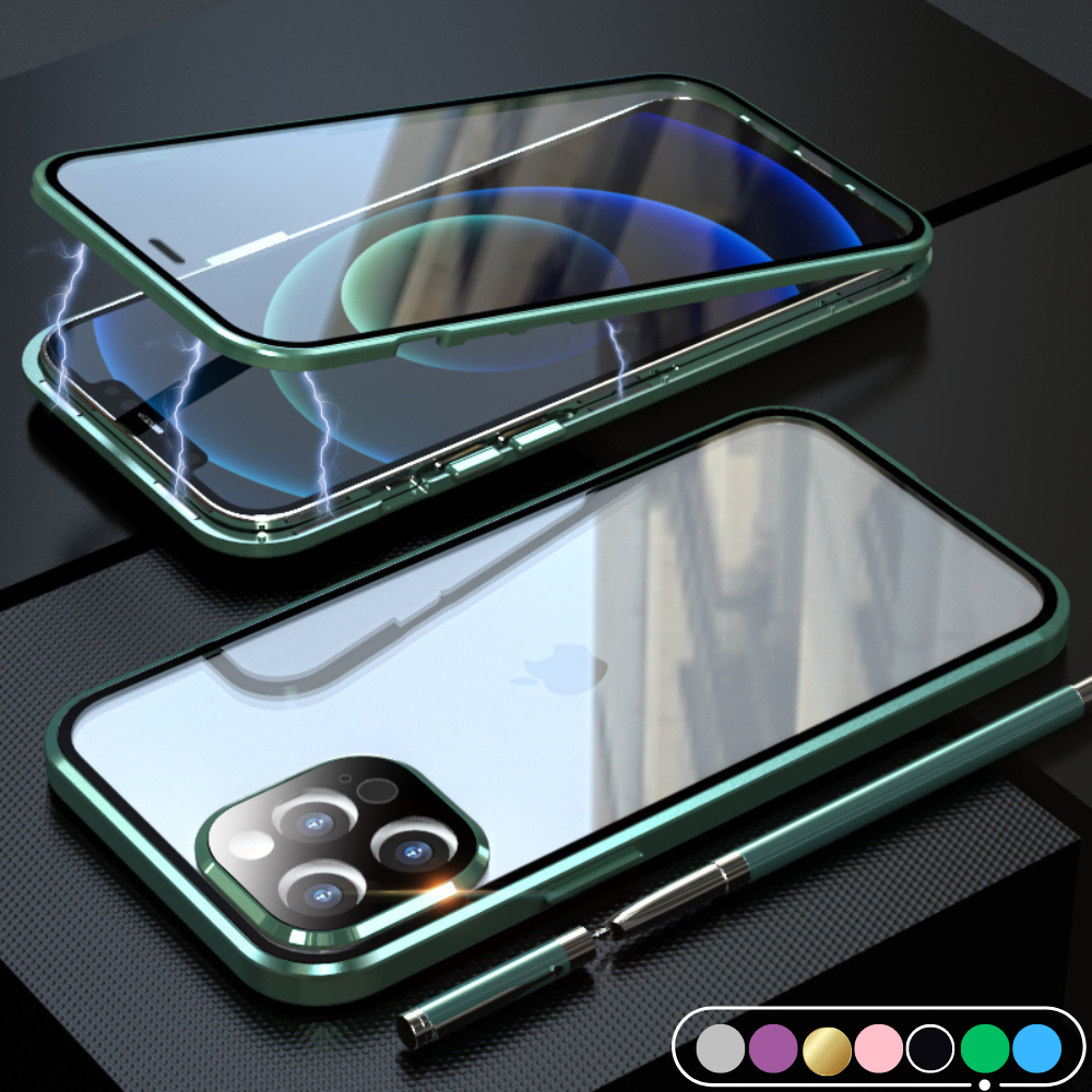 Exklusive Magnetische Glas-Metallrahmen Apple iPhone Hülle | 360° Abgedichtete Stoßfeste Premium Glas-Schutzhülle - Phone Heaven Zone